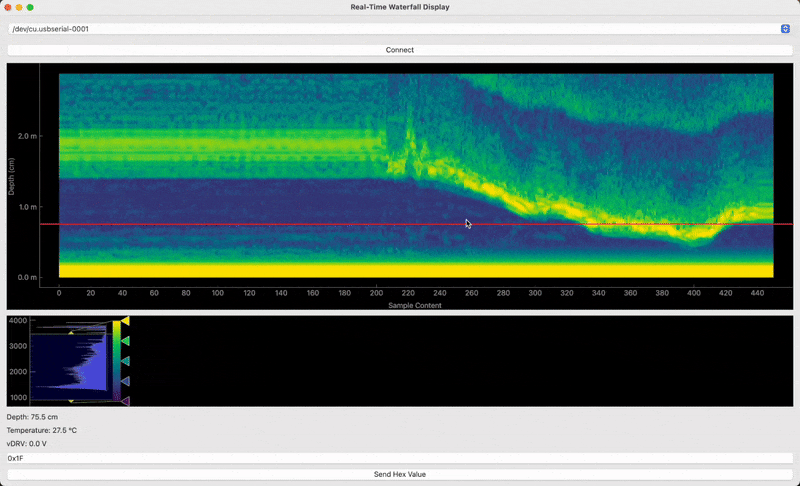 Software running with live echo data